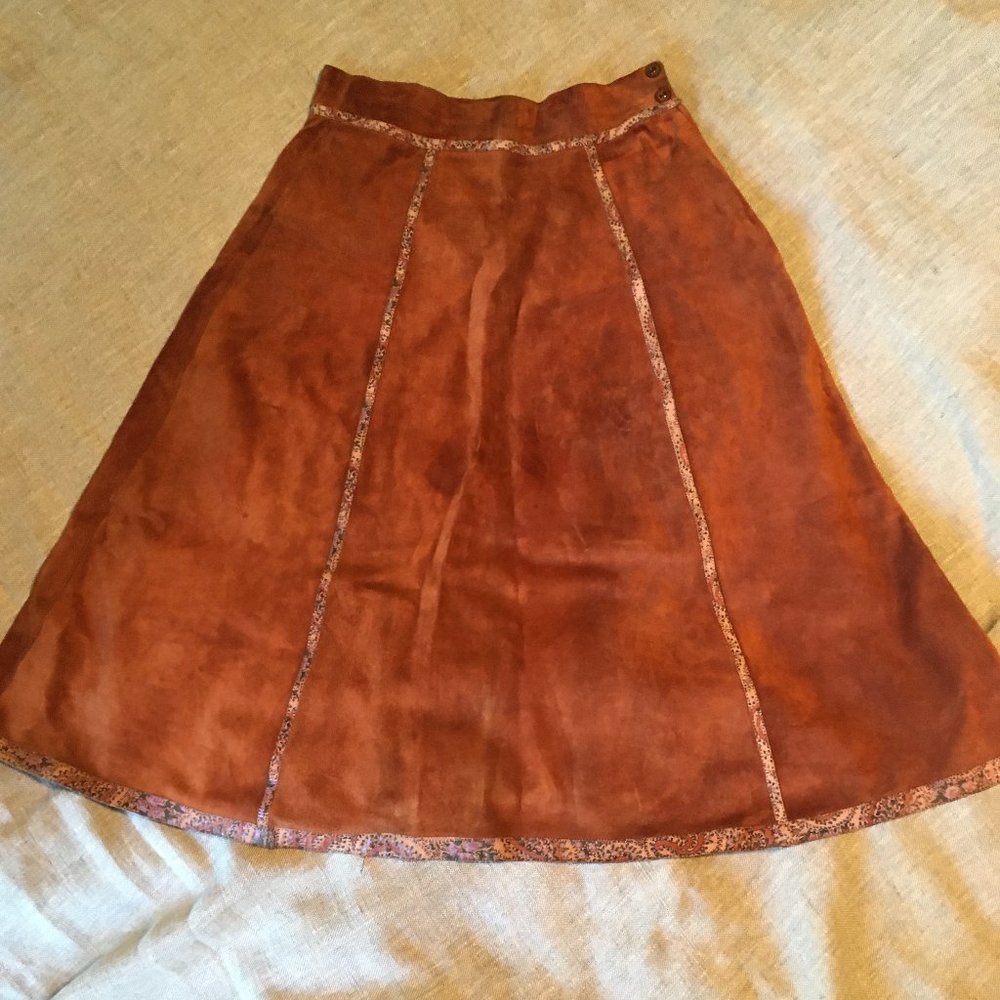 Vintage Suede Leather skirt